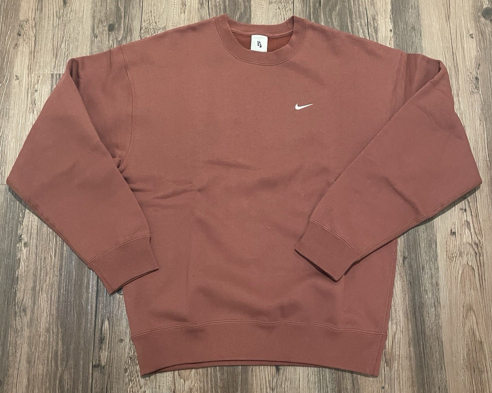 Nike Solo Swoosh Fleece Crewneck Sweatshirt DX1361-231 Dark Pony Men’s Size S